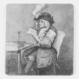 Der Politiker, geätzt von John Keyse Sherwin Quadratischer Aufkleber