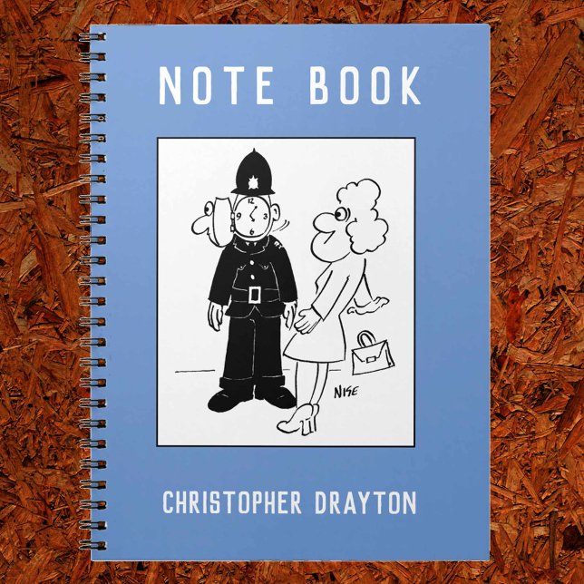 Der Polizist hat den Cartoon der Uhr. Notizblock (Von Creator hochgeladen)