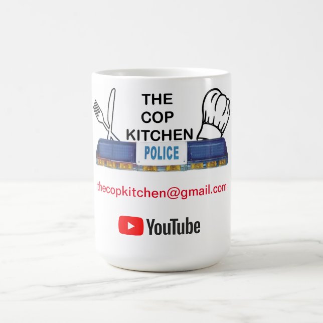 Der Polizist Küche wie auf YouTube (11oz) Kaffeetasse (Mittel)