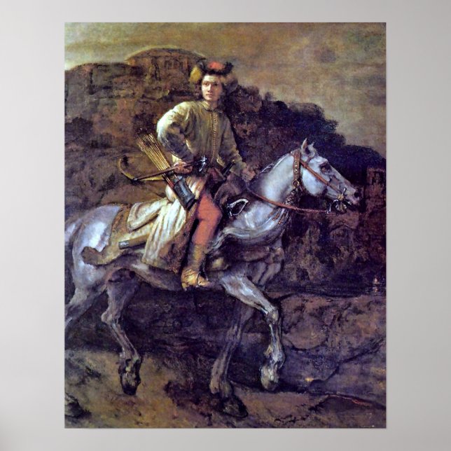 Der polnische Rider von Rembrandt Harmenszoon van  Poster (Vorne)
