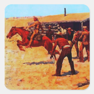 Der Pony Express Quadratischer Aufkleber