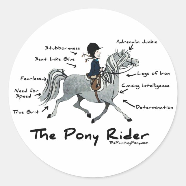 Der Pony Rider Runder Aufkleber (Vorderseite)