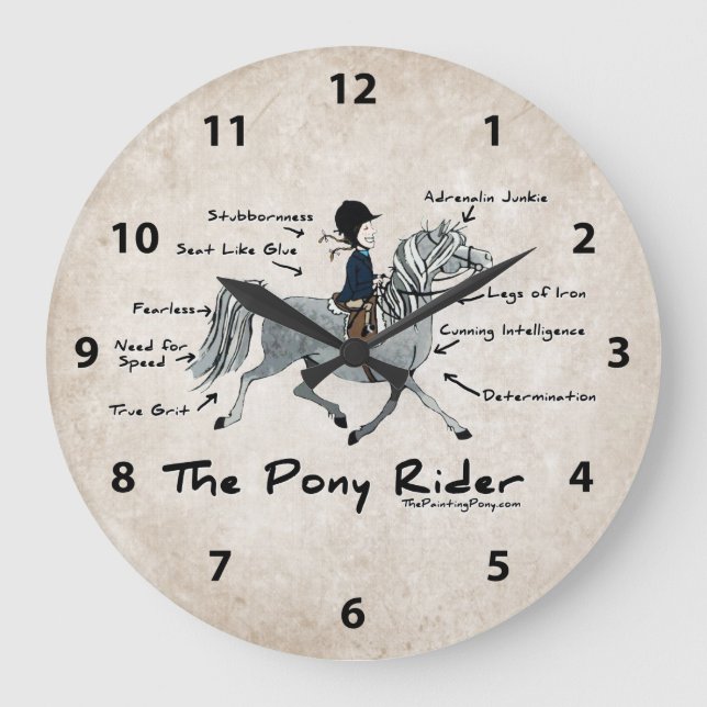 Der Ponyreiter Große Wanduhr (Vorderseite)