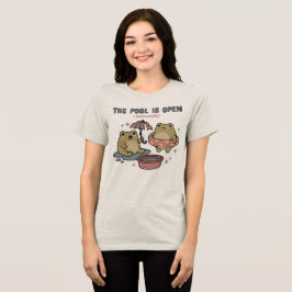 Der Pool ist offen Technisch lustiges Sommer-T-Shi Tri-Blend Shirt