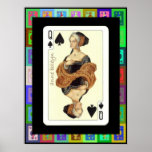 Der Pop Art Anne Boleyn Poster<br><div class="desc">Wir präsentieren Königin Anne als Königin der Spades mit kleinen Pop-Kunstbildern an den Rändern</div>