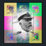 Der Pop Art Captain Smith von RMS Titanic Poster<br><div class="desc">Captain Smith sah genau so aus, wie der Captain eines großen Schiffes aussehen sollte. Er war auch charismatisch. Titanics Jungfernfahrt sollte sein letzter Auftrag sein, bevor er in den Ruhestand geht. Es stellte sich natürlich heraus, dass es sein letzter Auftrag war, und wie es die Kapitäne müssen, ging er mit...</div>