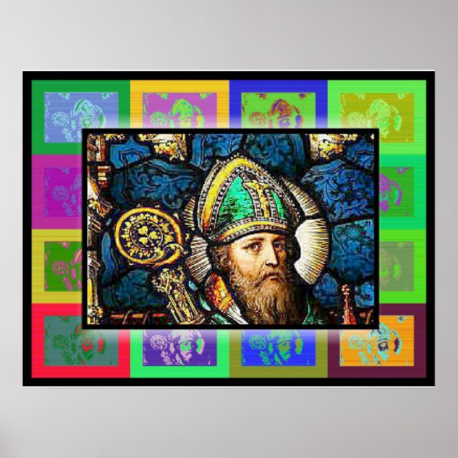 Der Pop Art Saint Patrick Poster (Vorne)