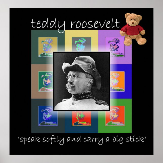 Der Pop Art Teddy Roosevelt Poster (Vorne)