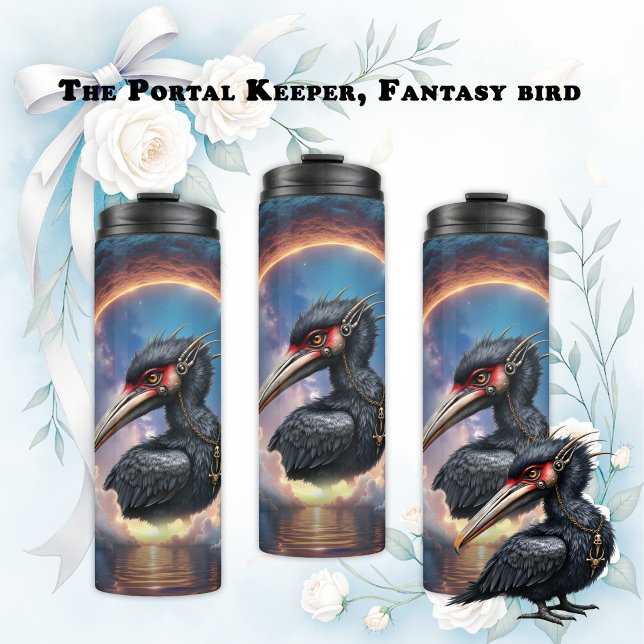 Der Portalwächter – Fantasy-Vogel Thermosbecher (Von Creator hochgeladen)
