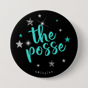 Der Posse Disco Junggesellinnenabschied Teal ID925 Button