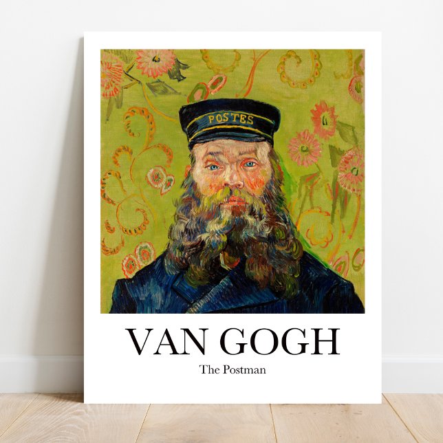 Der Postman von Vincent van Gogh Poster (Van Gogh's Postman: Bold colors, postman portrait. Bright yellow & blue. A touch of Impressionism)