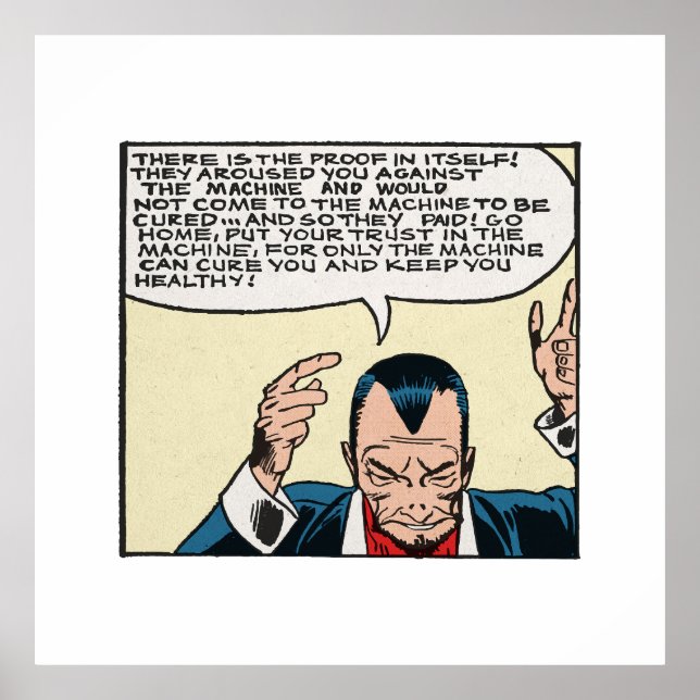 Der Power der Comic für die maschinelle Retro-Auße Poster (Vorne)