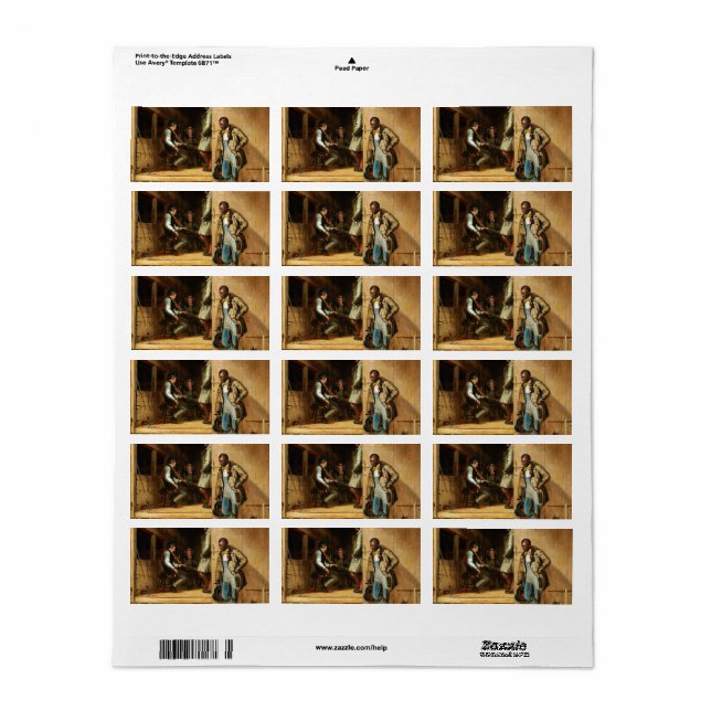 Der Power der Musik, 1847 von William Sidney Mount Adressaufkleber (Vorne)