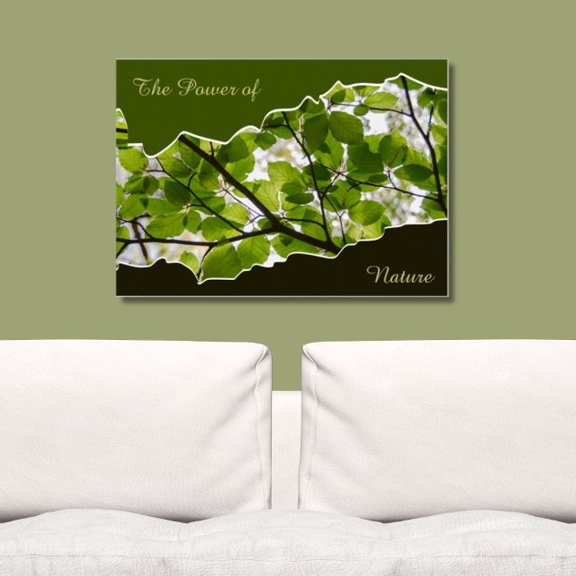 Der Power der Natur, Foto aus Baumblättern Poster (Green and Black Wall Art, The Power of Nature)