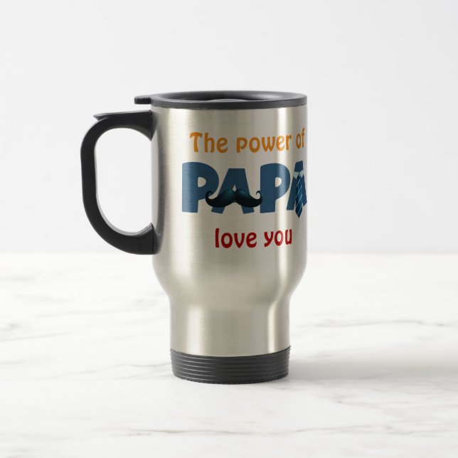 Der Power der Papa Reisebecher (Links)