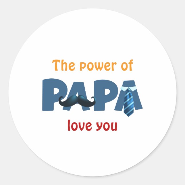 Der Power der Papa Runder Aufkleber (Vorderseite)