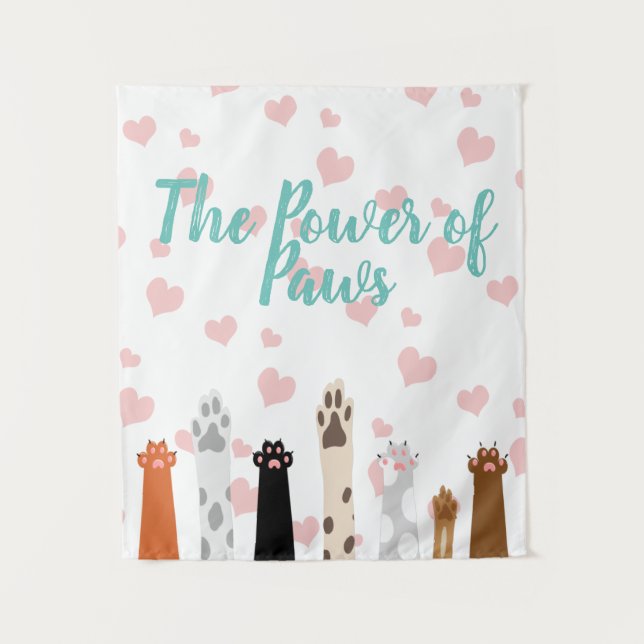 Der Power der Paws Wandteppich (Vorderseite)