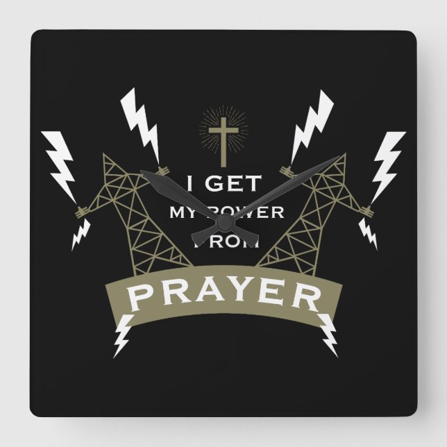 Der Power des Gebets Quadratische Wanduhr (Vorderseite)