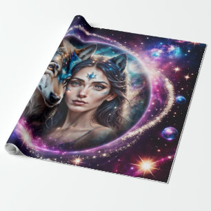Der Power des mystischen Wolfs Geschenkpapier