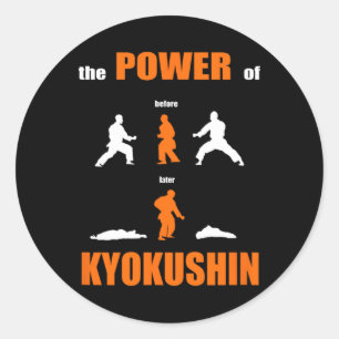 Der Power von Kyokushin Proud Karate Design für Ka Runder Aufkleber