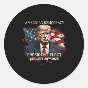 Der Präsident der amerikanischen Demokratie wählt  Runder Aufkleber