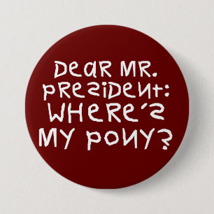 Der Präsident versprach mir ein Pony Button