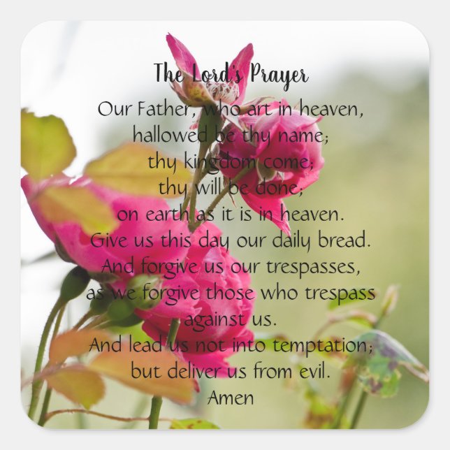 Der Prayer-Aufkleber des Herrn Quadratischer Aufkleber (Vorderseite)