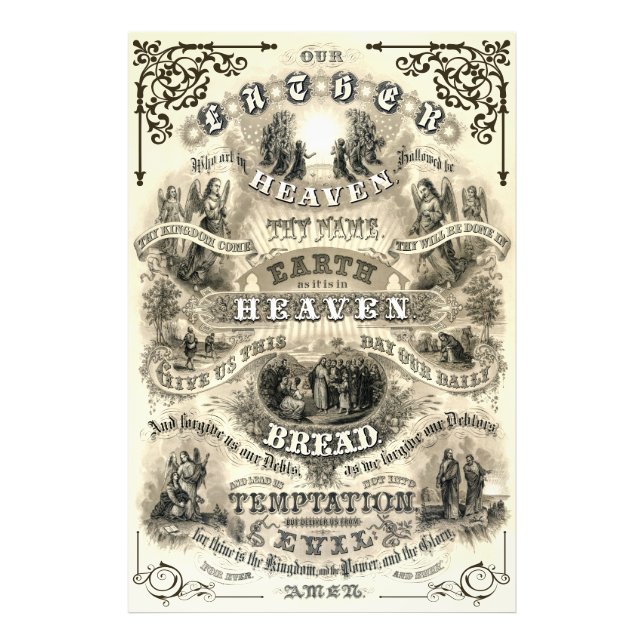 Der PRAYER des Herrn, wie er von Jesus 1876 gelehr Fotodruck (Vorne)