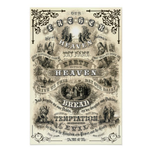 Der PRAYER des Herrn, wie er von Jesus 1876 gelehr Poster