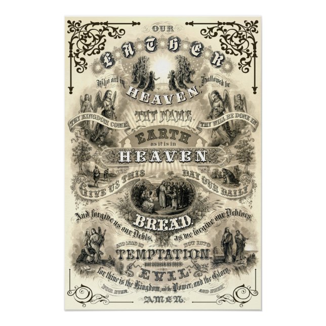 Der PRAYER des Herrn, wie er von Jesus 1876 gelehr Poster (Vorderseite)