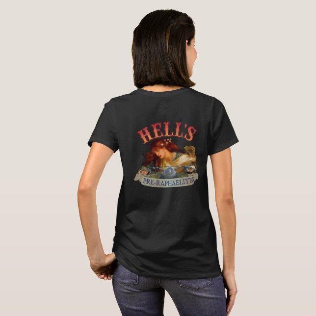 Der Pre-Raphaeliterückseiten-Entwurf der Hölle T-Shirt (Schwarz voll)
