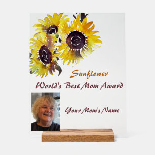 Der Preis der Sonnenblumen-Welt für die beste Mama Acrylschild