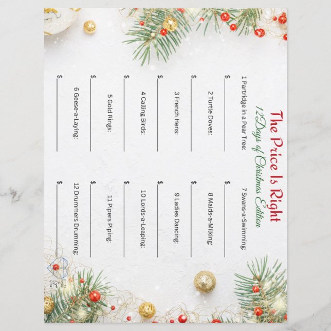 Der Preis ist richtig - 12 Tage Weihnachtsausgabe (Vorderseite)