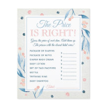 Der Preis ist richtig Spiel, Baby Dusche, blau, ro