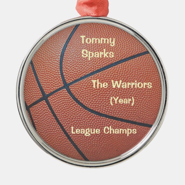 Der Preis Team Spirit_Basketball texture_Hoops Ornament Aus Metall (Vorne)
