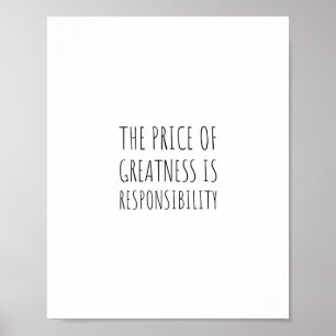 Der Preis von Größe ist Verantwortung Poster