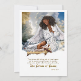 Der Prinz des Friedens. Angel und Baby Jesus Feiertagskarte