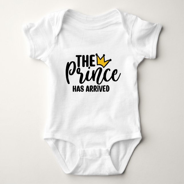 Der Prinz ist angekommen - Baby Boy Bodysuit Baby Strampler (Vorderseite)