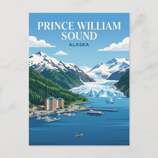 Der Prinz-William-Sund USA Postkarte (Vorderseite)