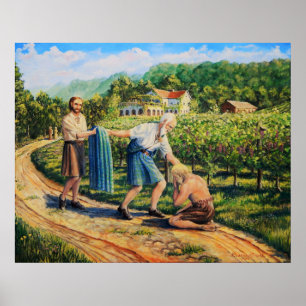 Der Prodigale Sohn, Vergebung, Weinberg, Landschaf Poster