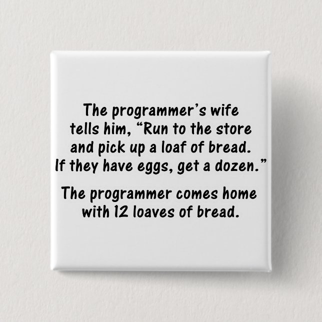 Der Programmierer und seine Ehefrau - an zweiter Button (Vorderseite)