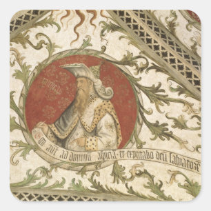 Der Prophet Micha von der Loggia d'Annunciazione Quadratischer Aufkleber