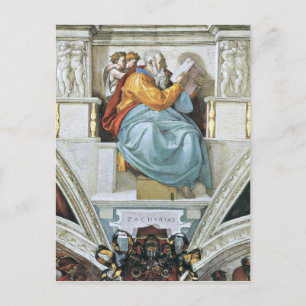 Der Prophet Zacharias im Detail von Michelangelo Postkarte