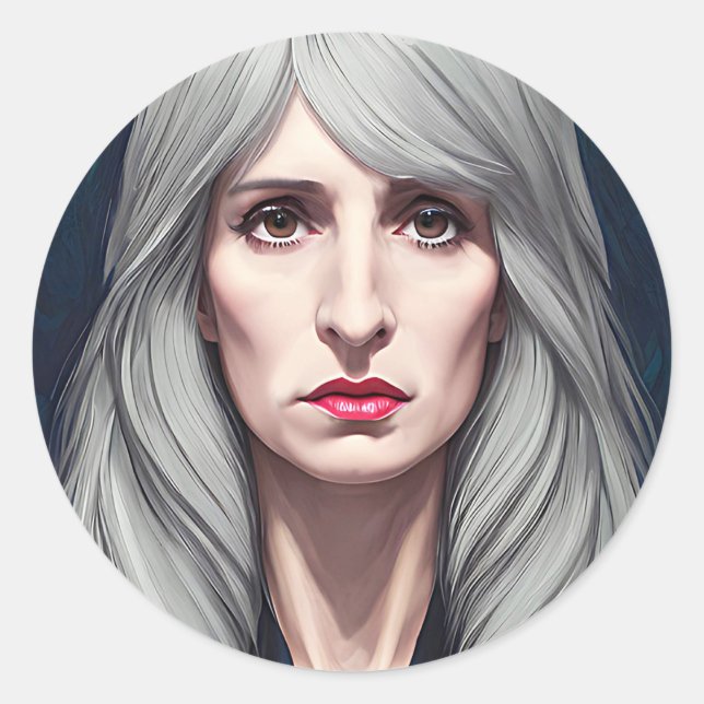 Der Protector Elder Hexe Fantasy Art Malerei Runder Aufkleber (Vorderseite)