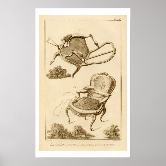 Der Prozess der Polsterung eines Stuhls, aus dem ' Poster (Vorne)