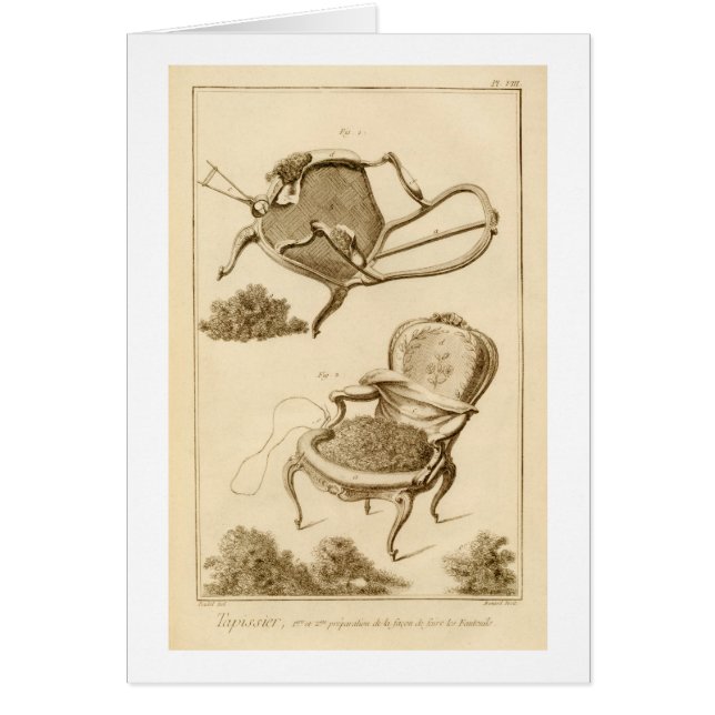 Der Prozess der Polsterung eines Stuhls, von der (Vorne)