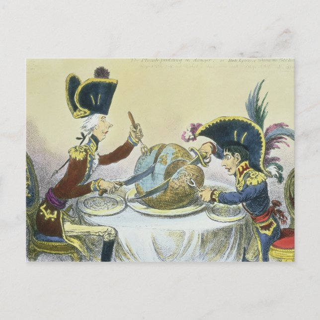 Der Pudding in Gefahr, 1805 Postkarte (Vorderseite)
