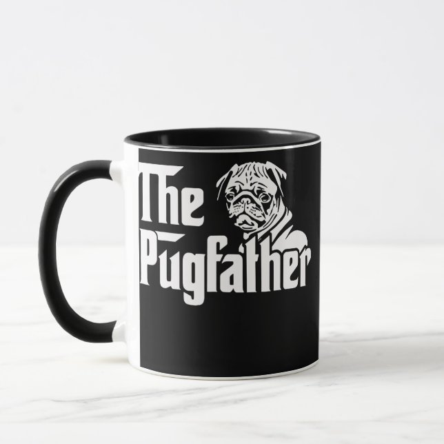 Der Pugvater Mops Vater Vatertag Geschenk Mops Tasse (Links)