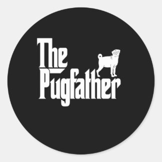 Der Pugvater Niedlich Hund Runder Aufkleber