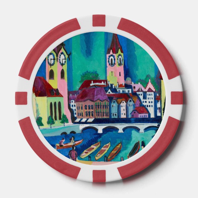 Der Puls der Stadt, Ernst Ludwig Kirchner Zürich Pokerchips (Vorderseite)